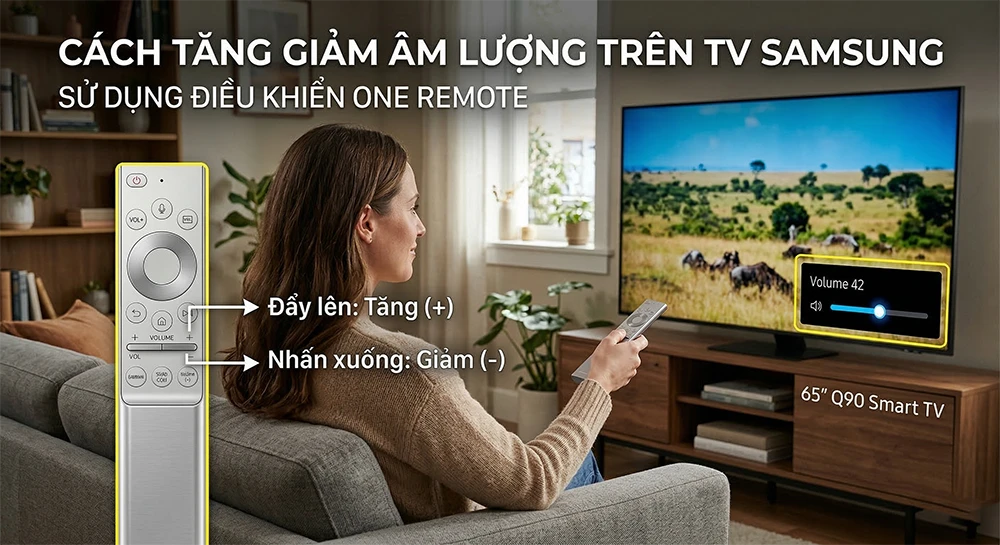 Cách tăng giảm âm lượng trên TV SamSung